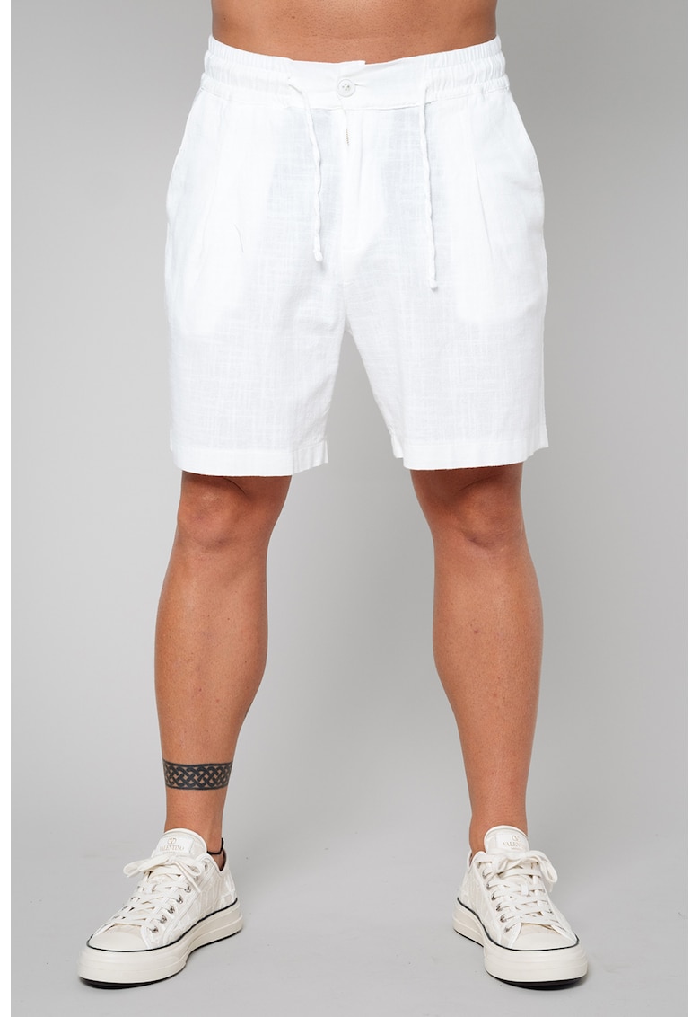 Pantaloni scurti din bumbac cu model uni