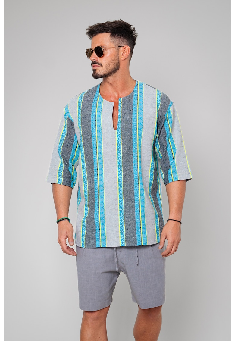 Bluza cu model in dungi si maneci 3/4