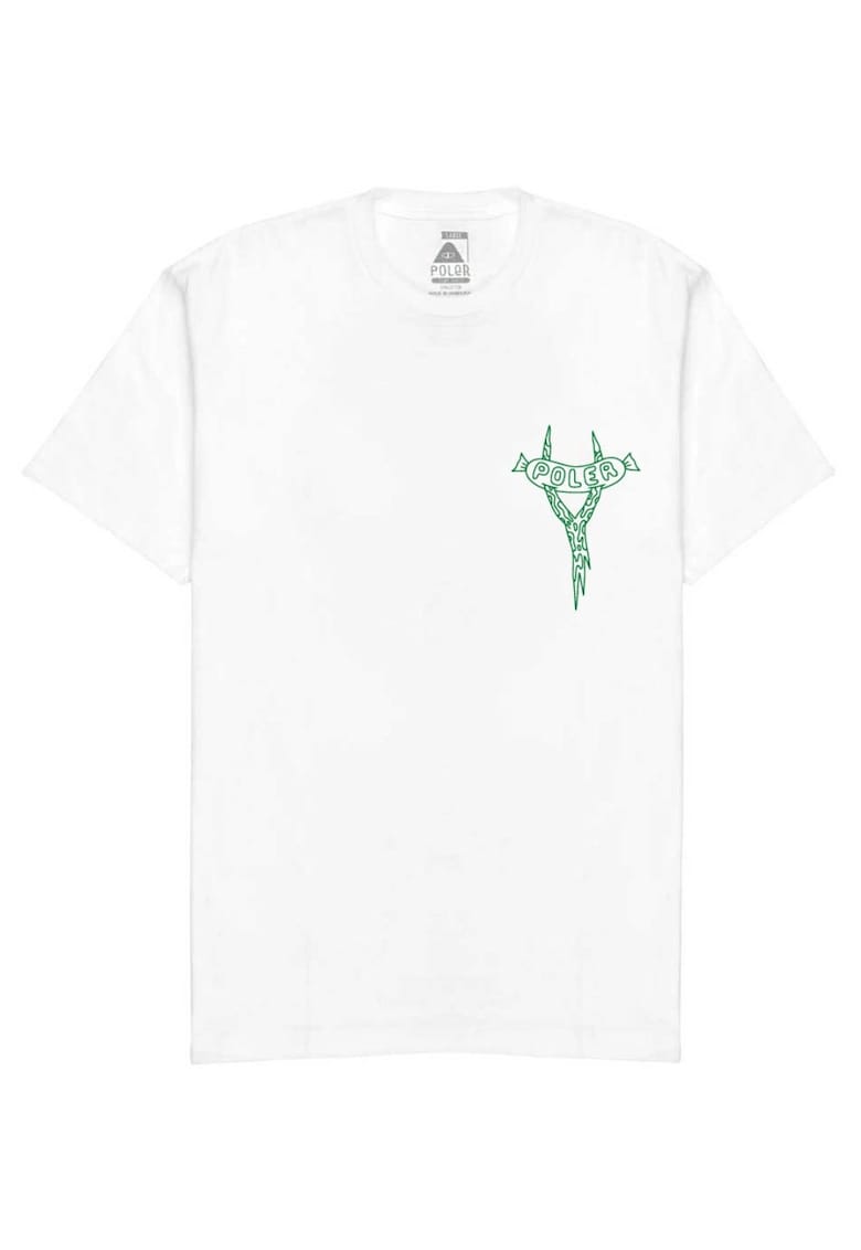 Tricou barbati - Bumbac - Alb/Verde