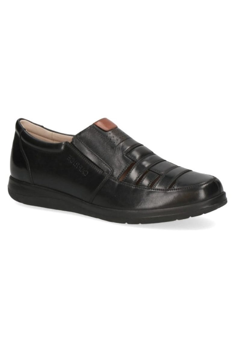 Pantofi negri slip-on pentru bărbați cu găuri 14501-42-019 07368