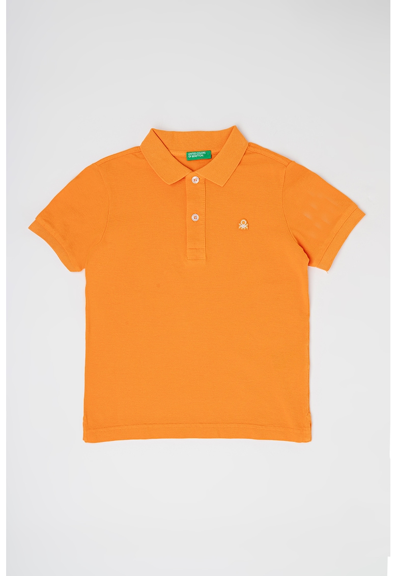 Tricou polo din bumbac pique cu logo