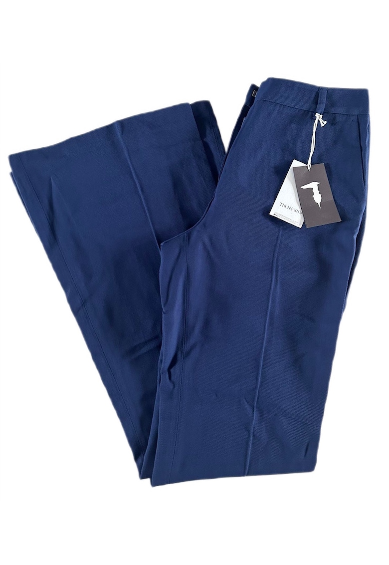 Pantaloni dama - Viscoza/Lana - Bleumarin