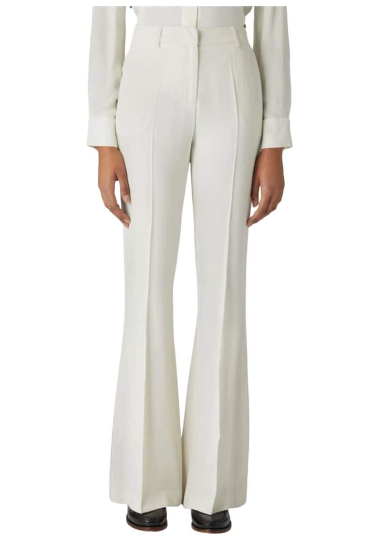 Pantaloni dama - Lana/Viscoza - Ecru -