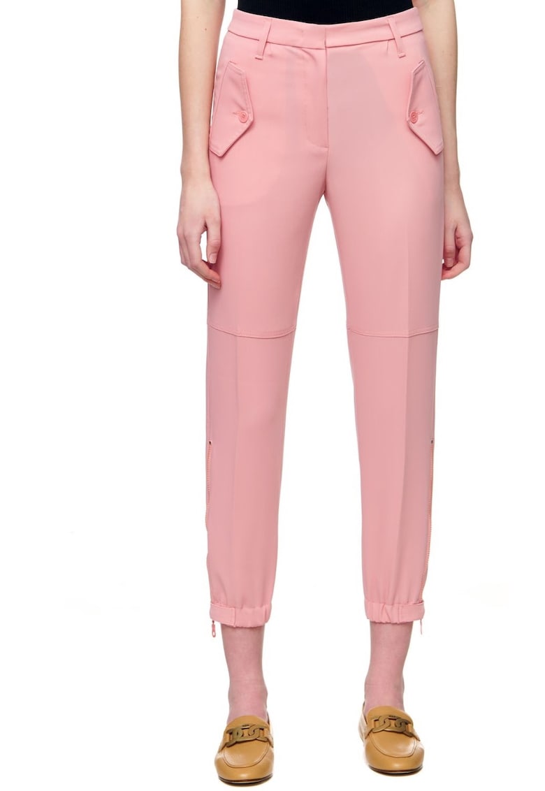 Pantaloni dama - Poliester - Roz -