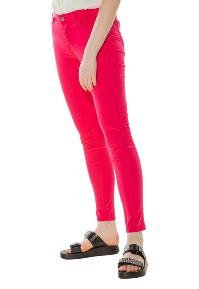Pantaloni skinny dama - Bumbac/Elastan - Roz -