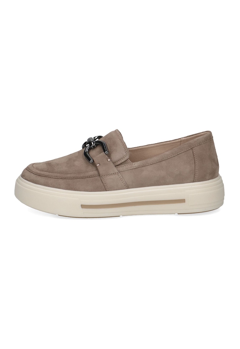 Pantofi loafer flatform de piele