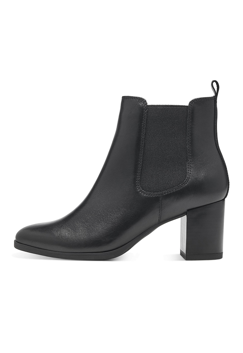 Botine de piele cu insertie textila