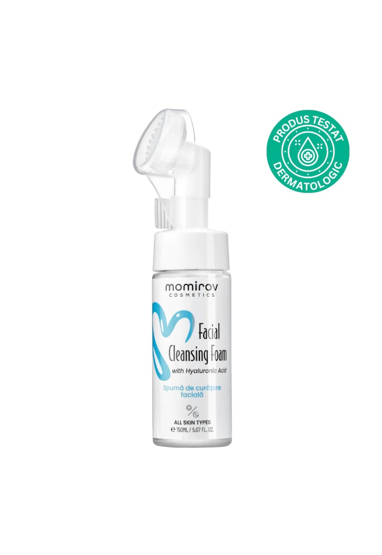 Spuma de curatare cu perie inclusa si acid hialuronic - 150ml