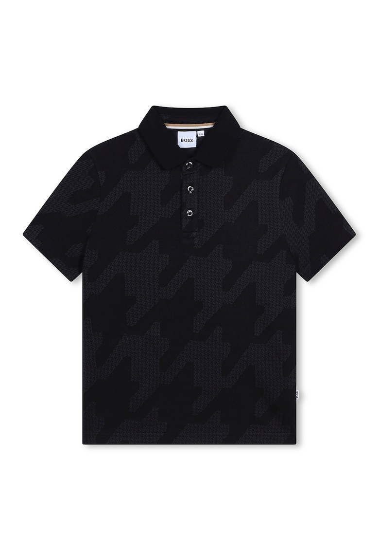 Tricou polo cu imprimeu houndstooth