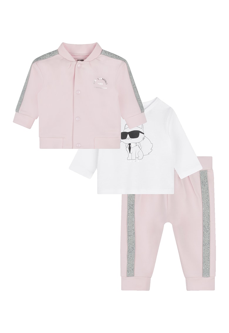 Set de imbracaminte - 3 piese - Roz pal/Argintiu