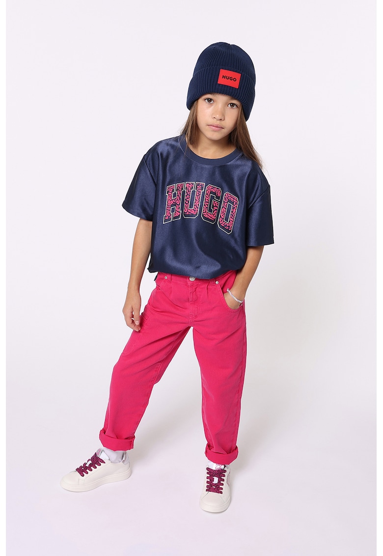 Blugi drepti cu buzunare - Fucsia