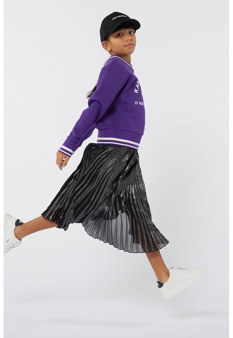 KARL Fusta plisata cu banda logo in talie KARL Fusta plisata cu banda logo in talie