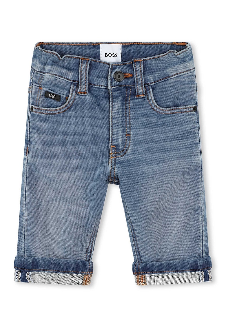 Bermude din denim cu aspect decolorat