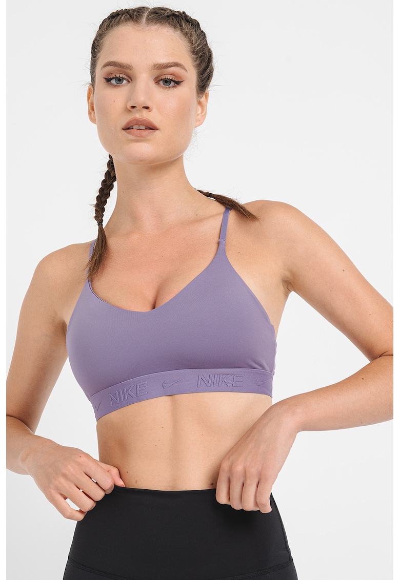 Bustiera cu sustinere minima si tehnologie Dri-FIT pentru fitness Indy - Violet prafuit