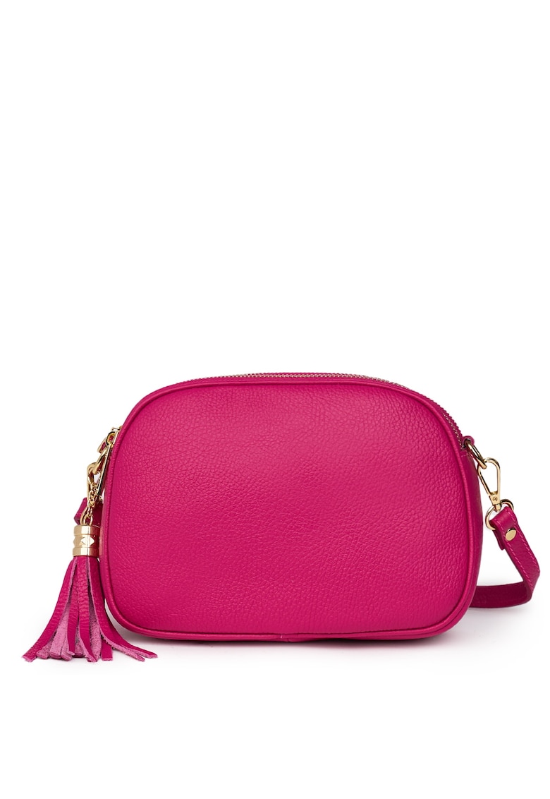 Poseta din piele cu trei compartimente Felicia verde - Fucsia