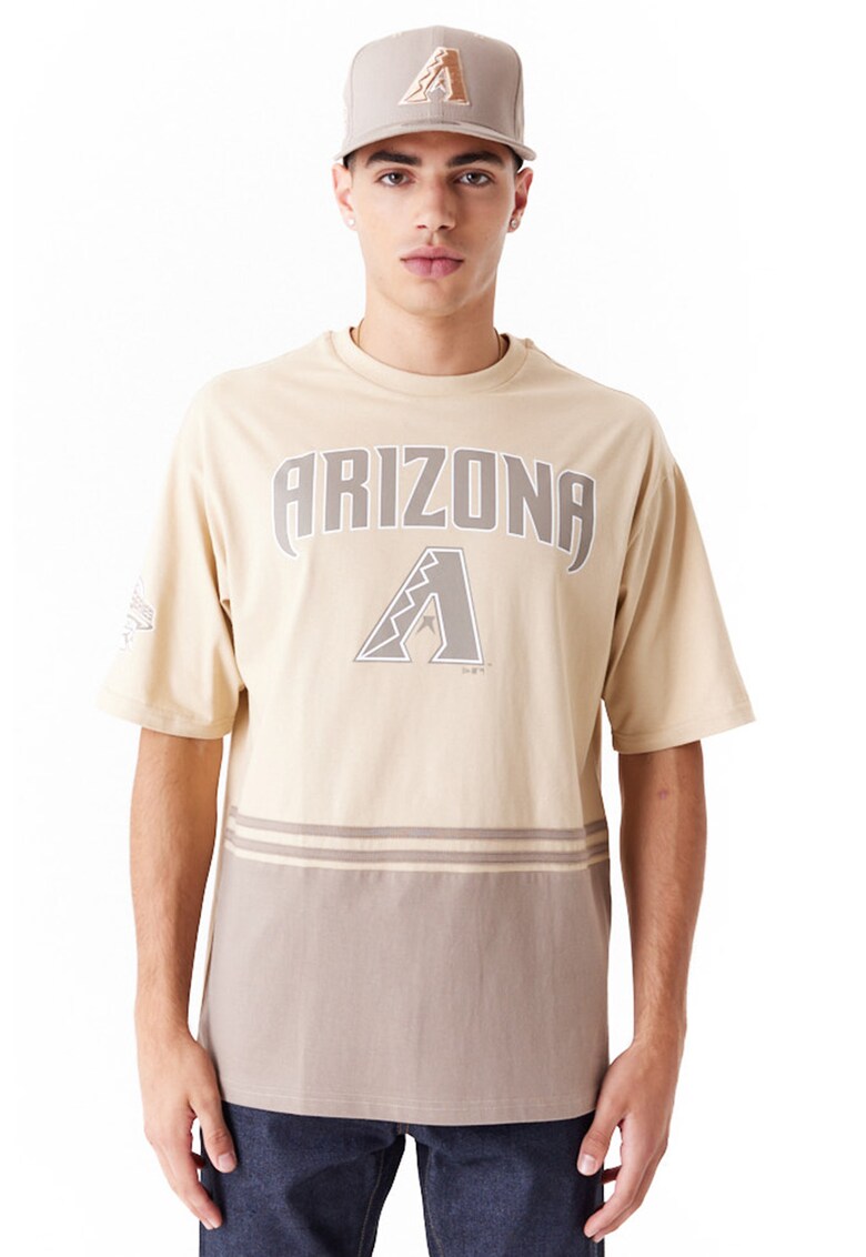 Tricou de bumbac cu logo - Bej deschis