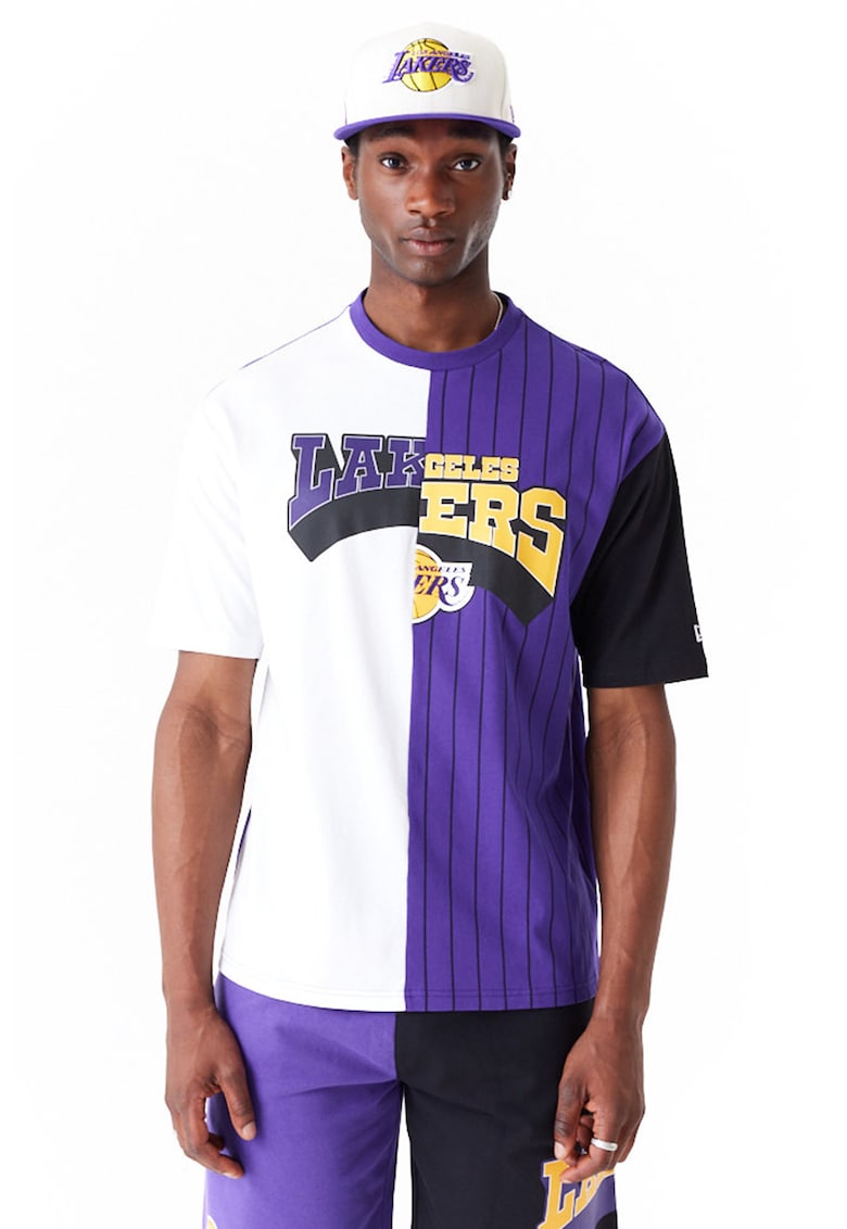 Tricou colorblock cu imprimeu Los Angeles Lakers NBA