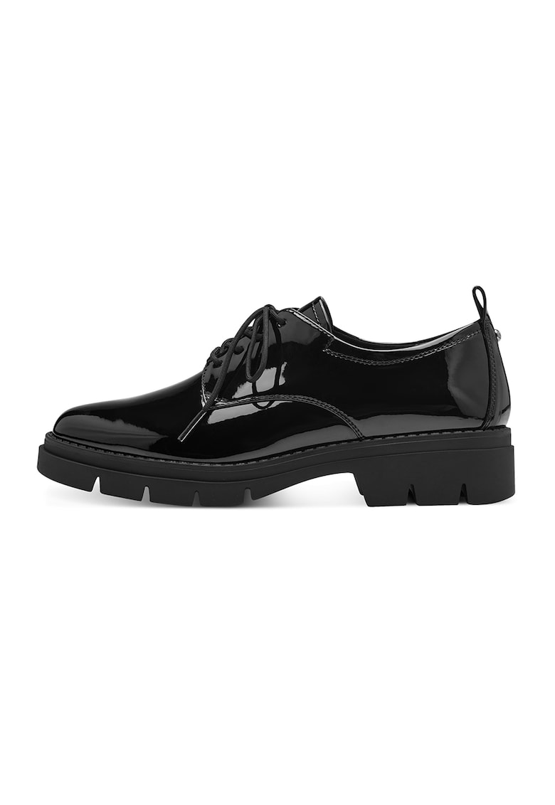 Pantofi Oxford de piele ecologica cu toc masiv