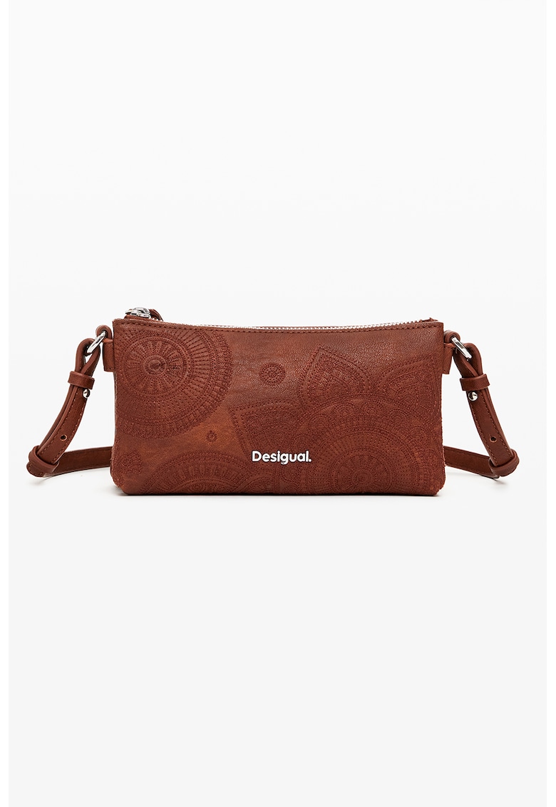 Geanta crossbody de piele ecologica cu detalii brodate