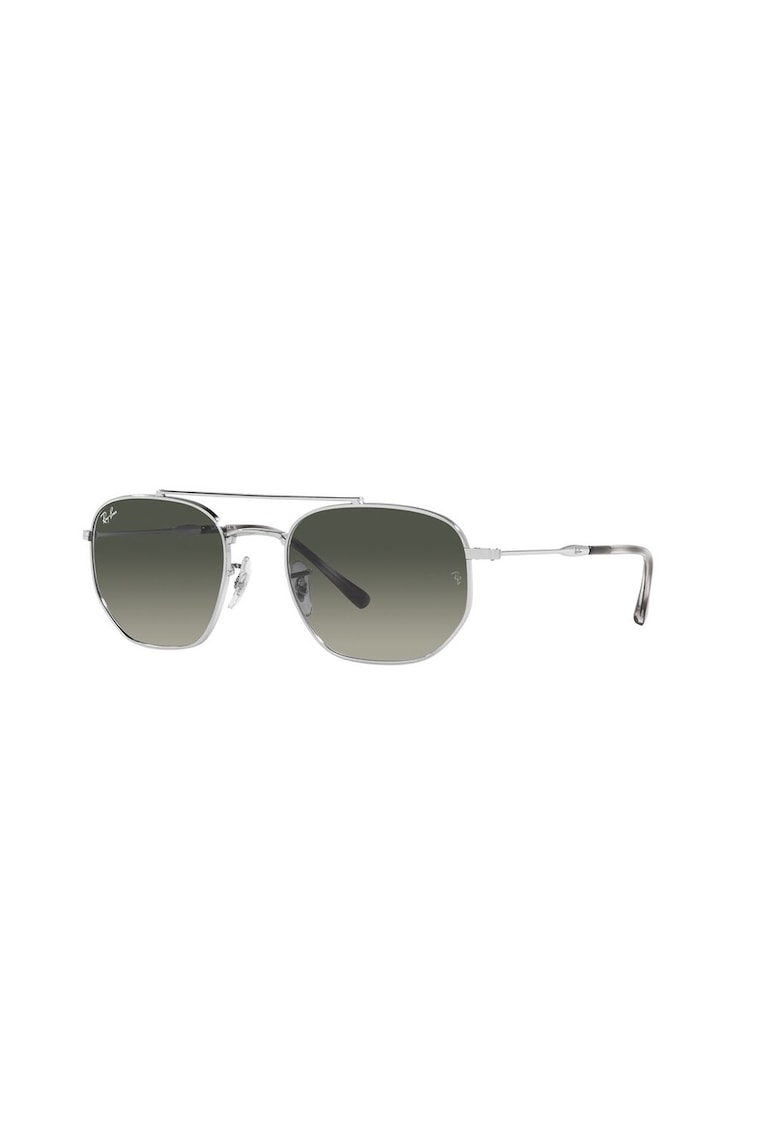 Ochelari de soare aviator unisex cu rama metalica - Negru/Argintiu