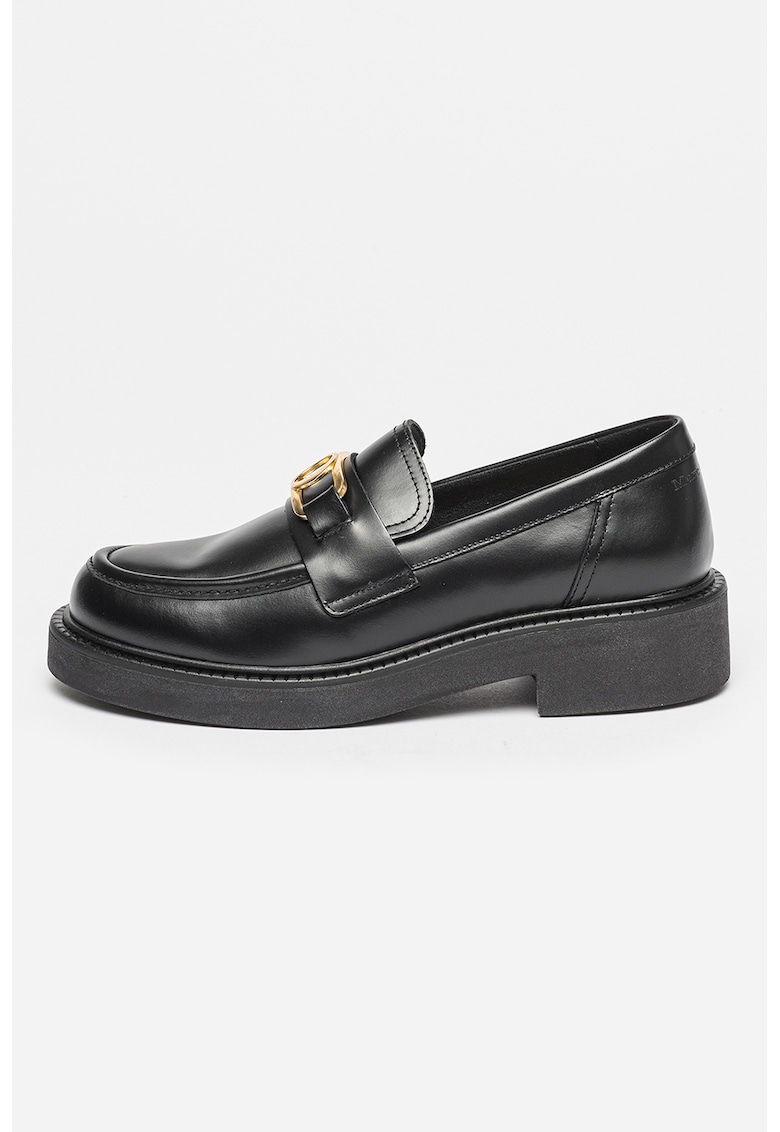 Pantofi loafer de piele cu toc masiv