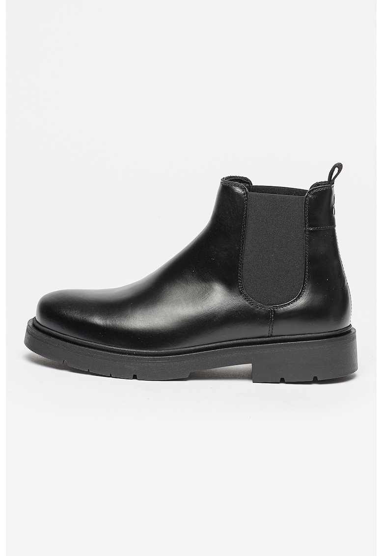 Gheta Chelsea de piele - Negru