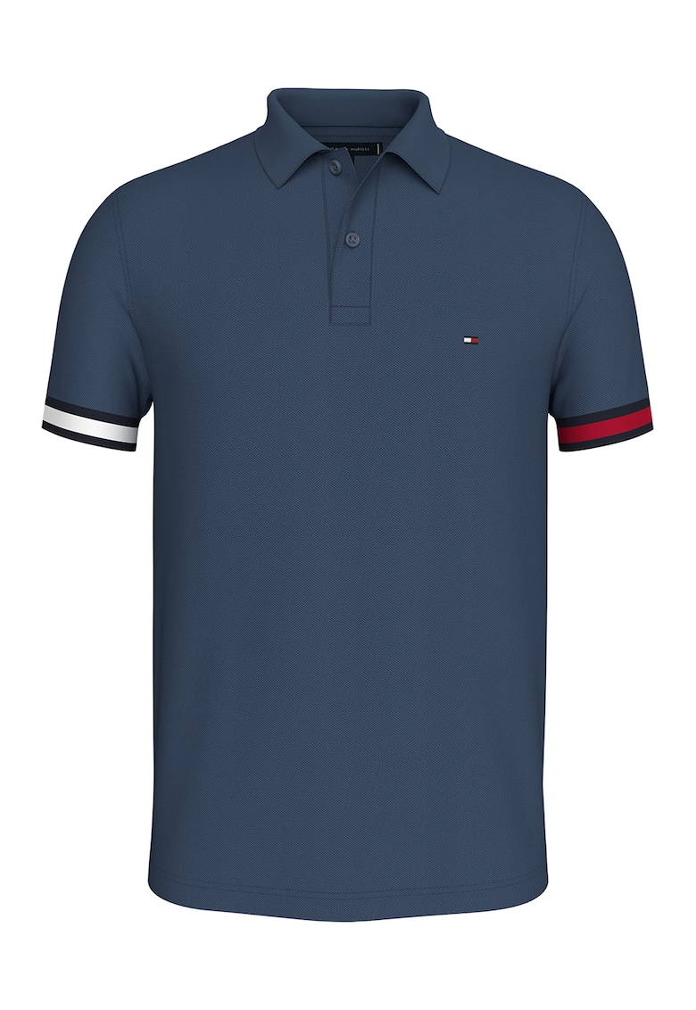 Tricou polo slim fit din amestec de bumbac organic