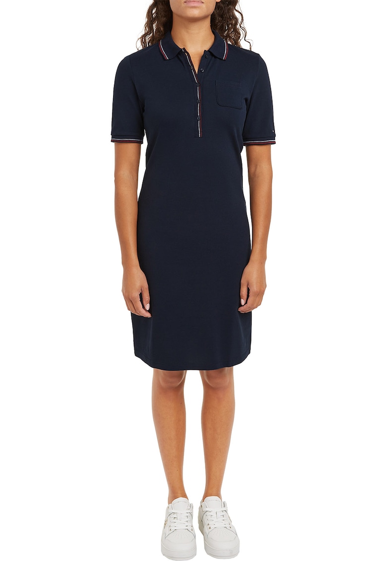 Rochie polo cambrata din amestec de bumbac organic