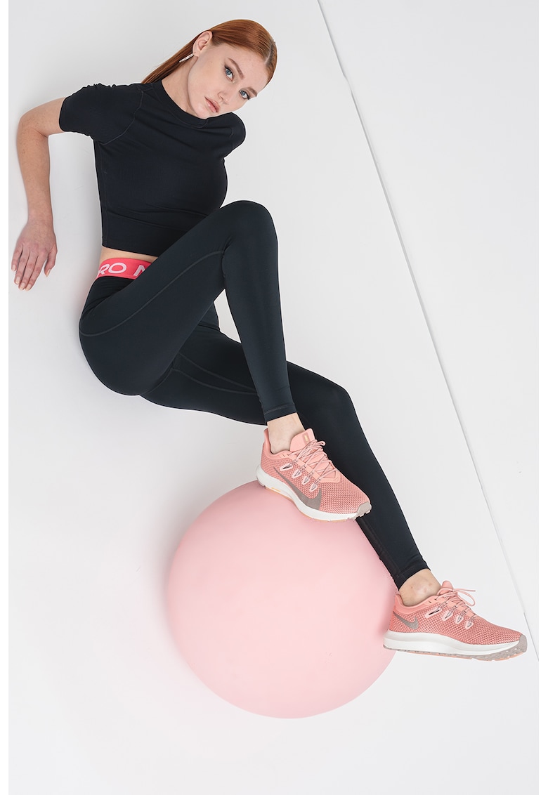 Colanti cu logo pentru fitness Pro - Negru/Roz neon
