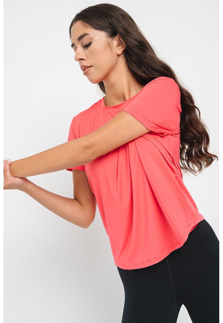 Tricou cu decolteu la baza gatului pentru fitness Classic - Roz aprins