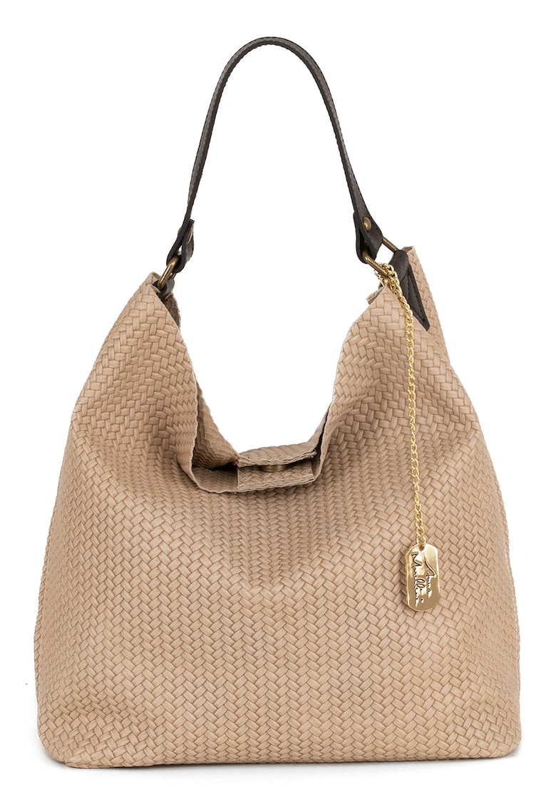 Geanta hobo de piele cu aspect impletit Sebastiana