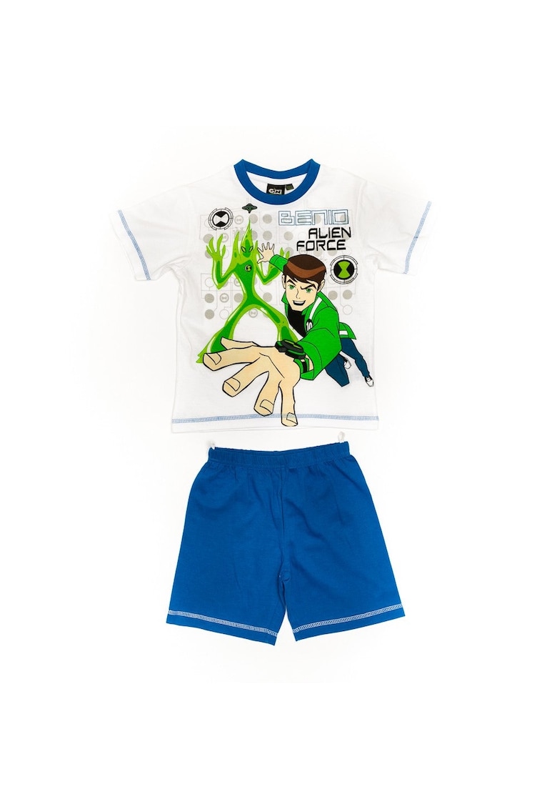 Pijamale albe baieti - BEN532 - Alb