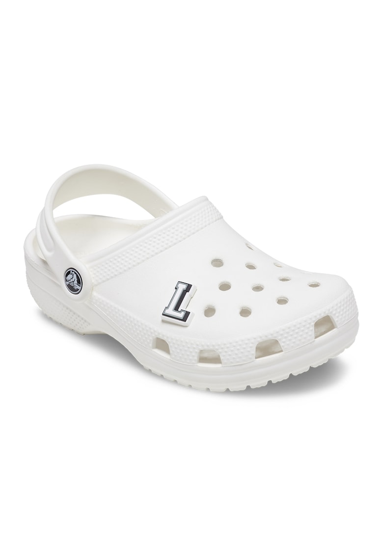Talisman litera Jibbitz™ - Negru - Alb - Gri cenusiu - Universal