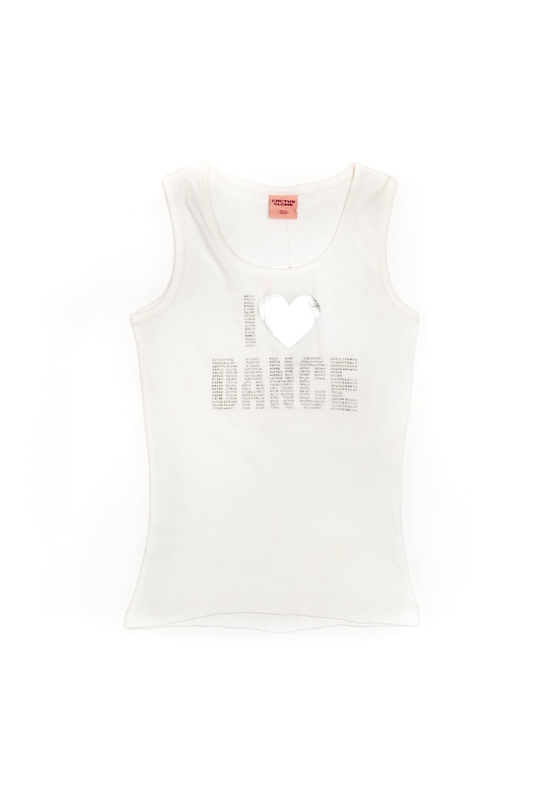 Bluza - tip maiou - fete - TVK8450A - Alb - Bluza - tip maiou - fete - TVK8450A - Alb -