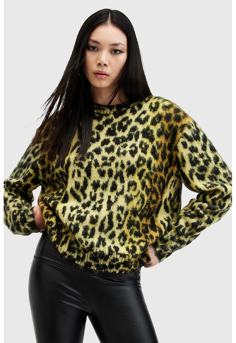 Pulover supradimensionat cu animal print Lex