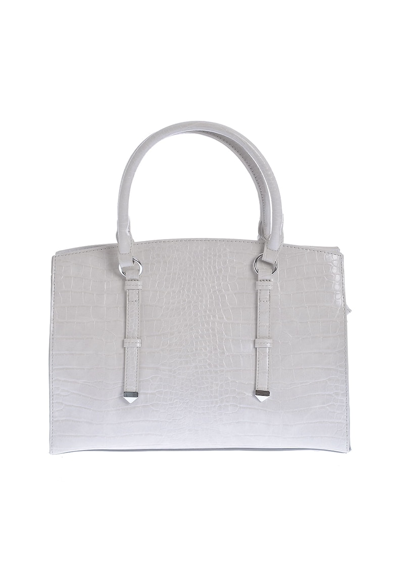 Geanta gri cu aspect piele de sarpe