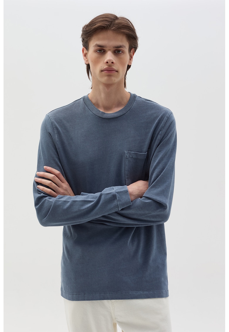 Bluza relaxed fit de bumbac - Albastru prafuit