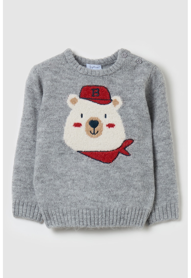 Pulover cu model si decolteu la baza gatului