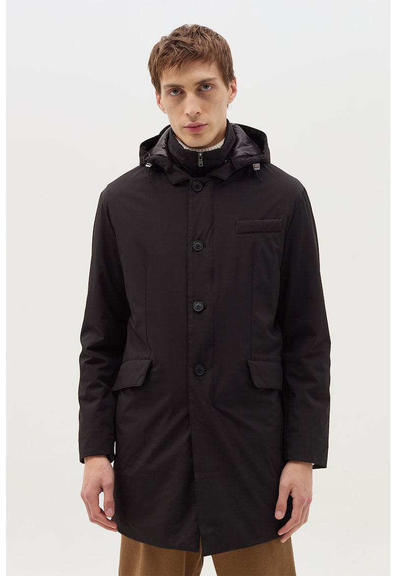 Geaca cu gluga si buzunare cu clapa