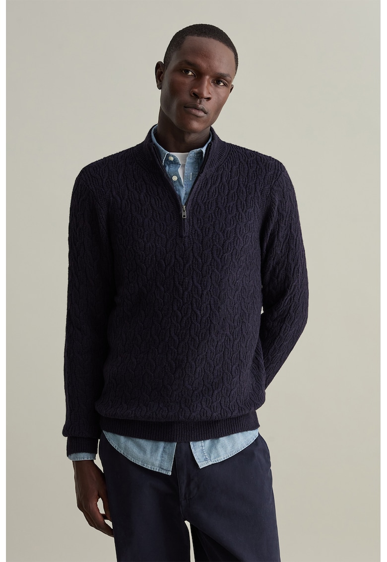 Pulover cu fenta cu fermoar