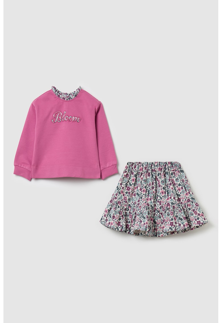 Set de bluza de trening si fusta cu imprimeu - 2 piese