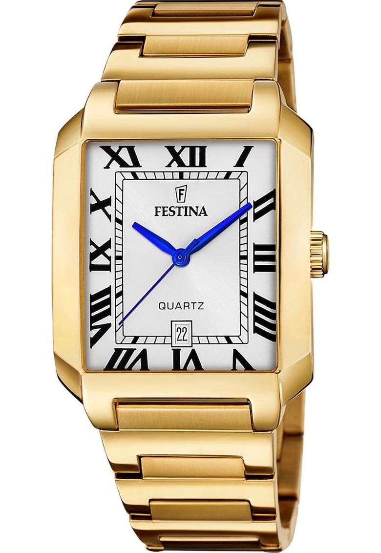 Ceas Classic F20678/1 - bratara din otel inoxidabil - auriu - data - 50m rezistent la apa