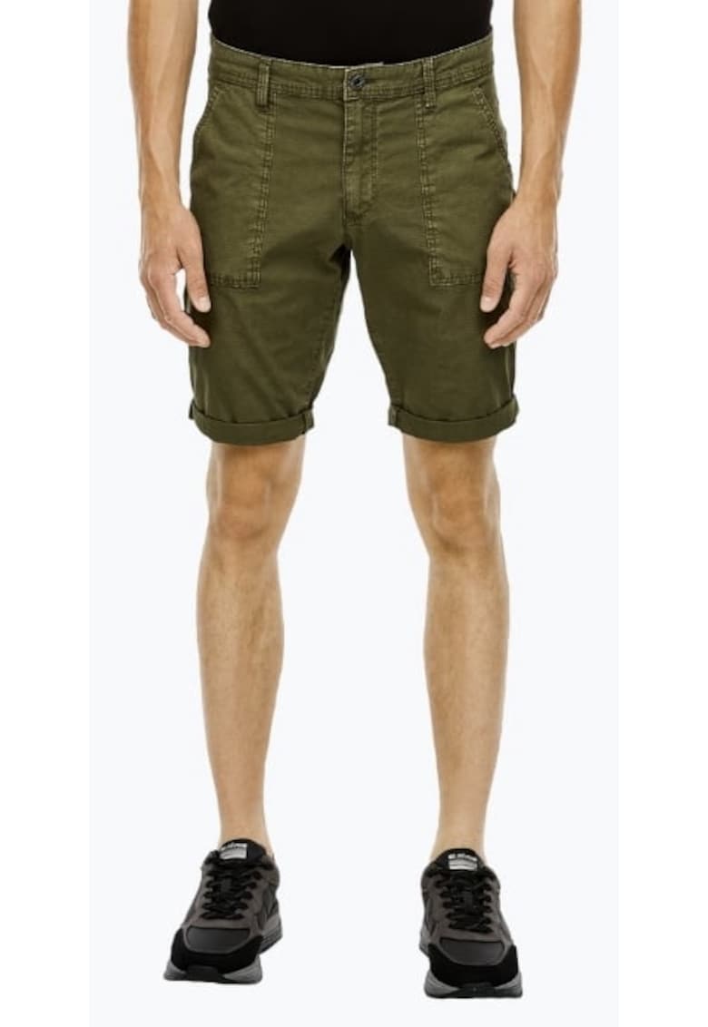 Pantaloni scurti barbati John cu talia medie si croiala Regular fit - Verde