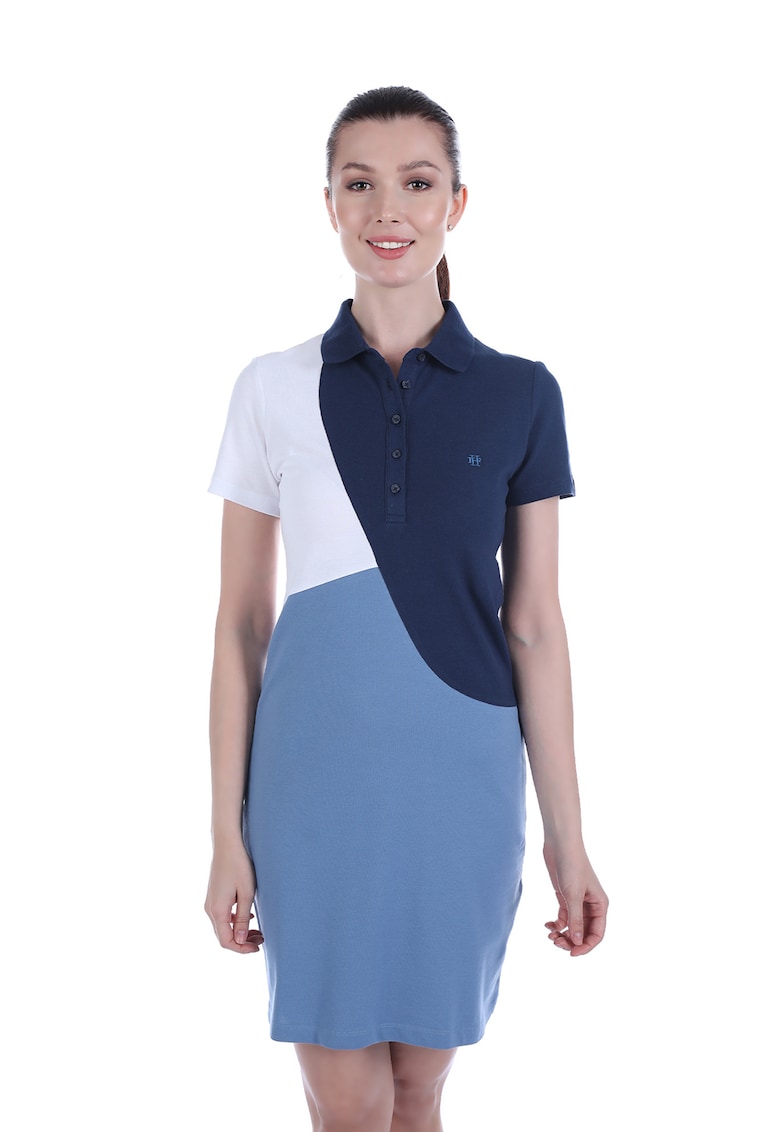 Rochie polo cu model colorblock