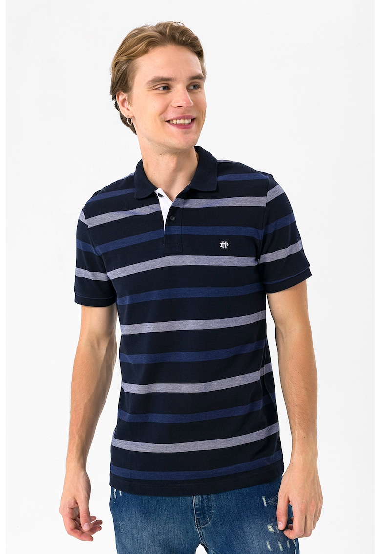 Tricou polo cu dungi