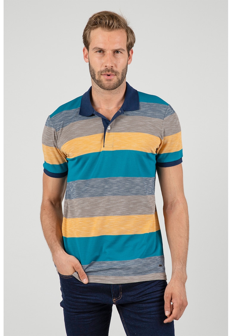 Tricou polo cu dungi