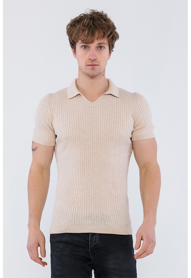 Tricou polo striat