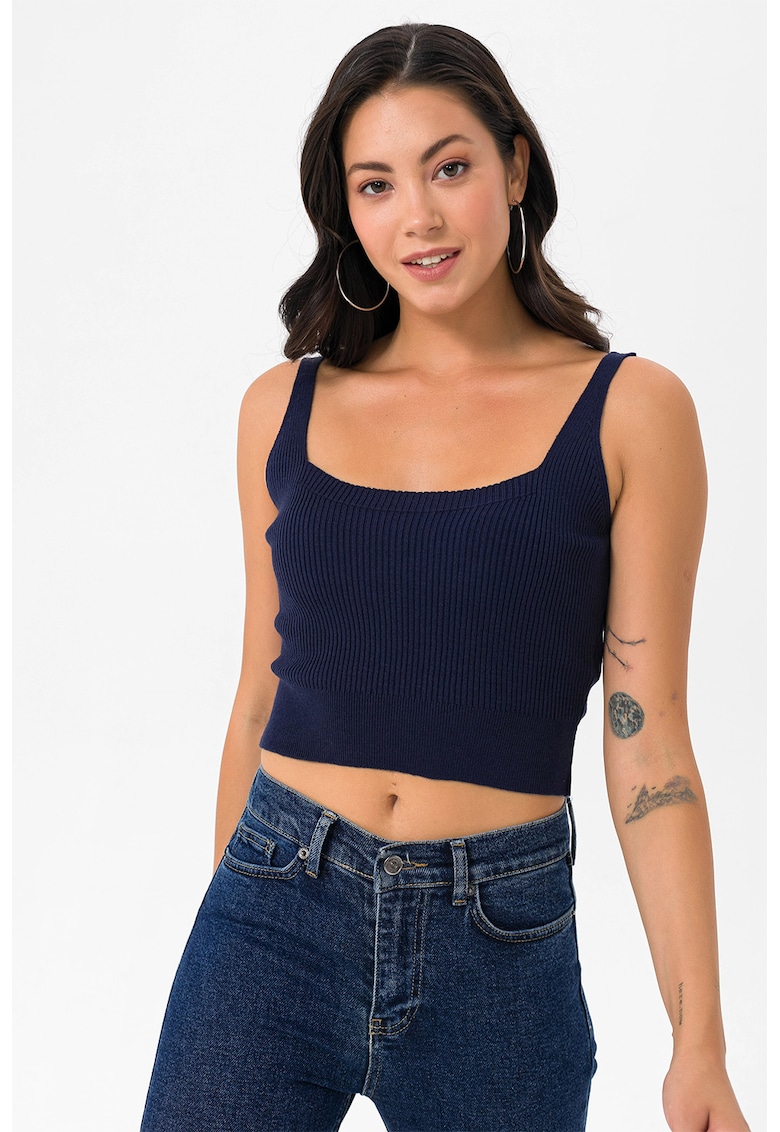 Top crop cu aspect striat