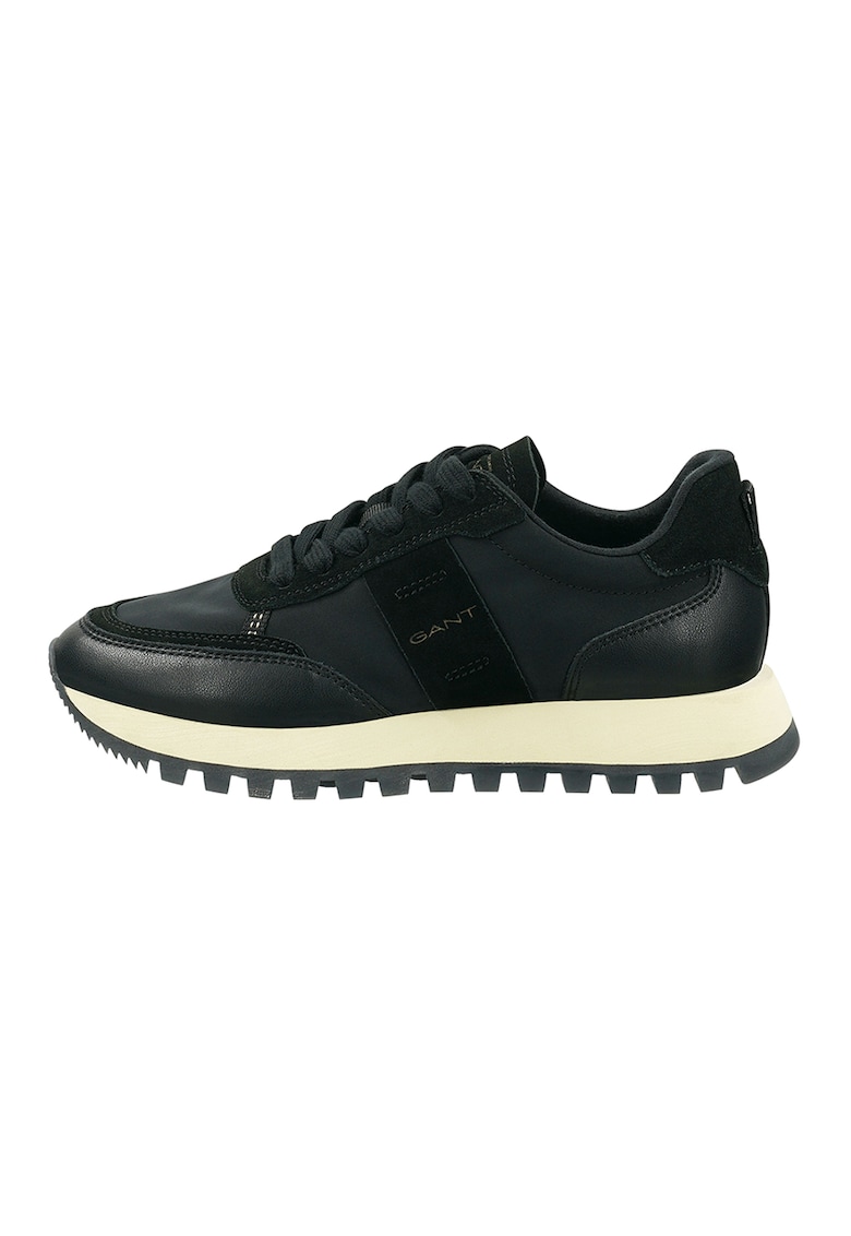 Pantofi sport low-cut cu garnituri din piele