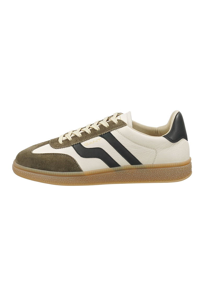 Pantofi sport din piele si piele intoarsa Cuzmo - Maro/Crem/Bleumarin